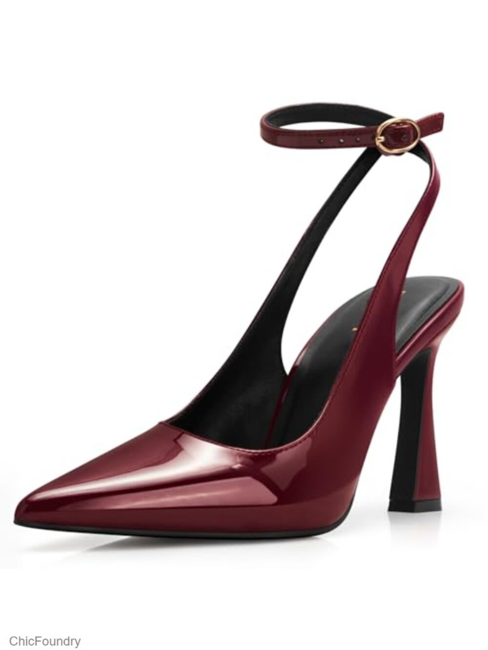 Women's Slingback Pumps - Flared Heel Pointed Toe Stiletto Heels Work